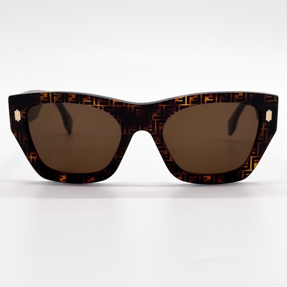 NEW FENDI SUNGLASSES FE40100I 55E HAVANA WOMEN EYEWEAR - Picture 3 of 8